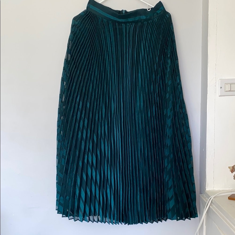 Zimmermann Sunray Green/Blue Midi Pleated Skirt for Cocktail